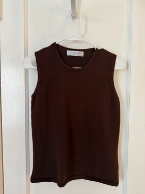 Sutton Studio Sleeveless Tank in Dark Brown